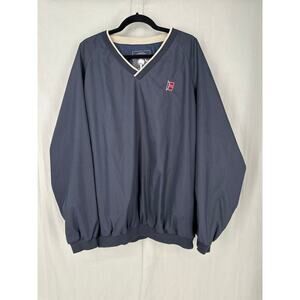 90s Vintage Sailing Jacket Mens XL Navy Blue Windbreaker Pockets South Carolina